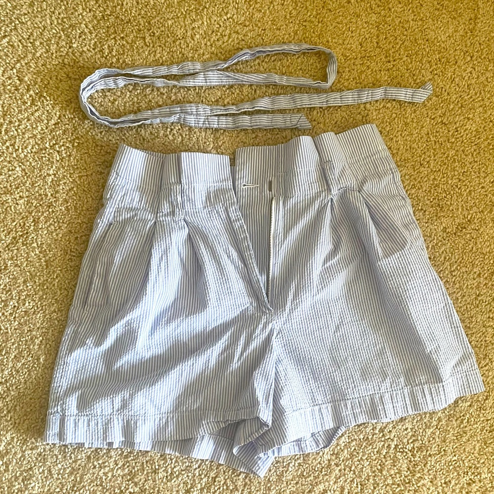 J. Crew Paper Bag Seersucker Shorts